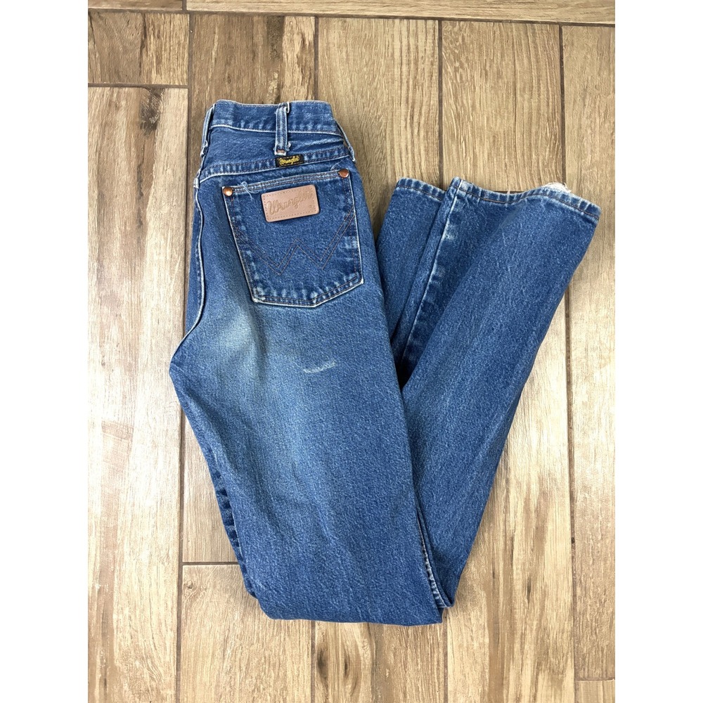 Wrangler USA Distressed Jeans 30x36 Vintage Straight Leg Western Denim‎